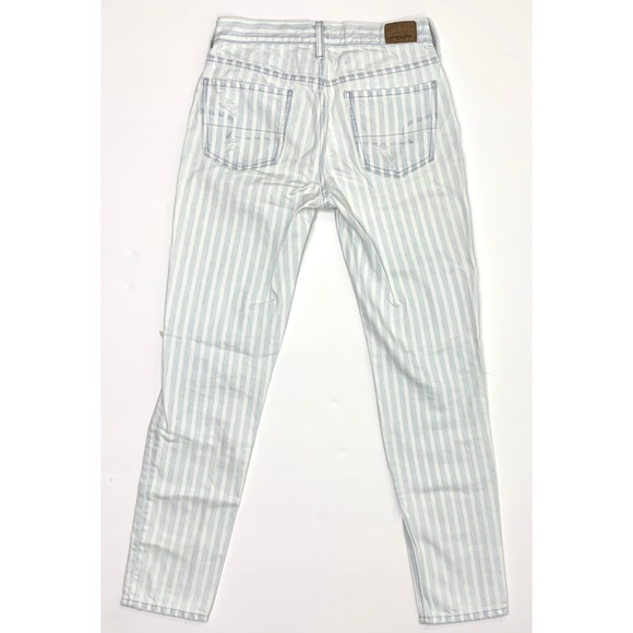 American Eagle Tomgirl Striped Denim Jeans Sz 00 - Picture 3 of 7